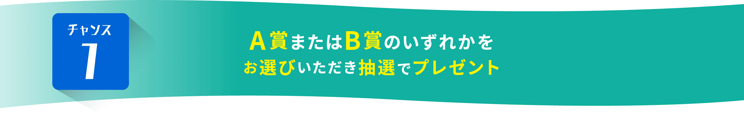chance1 A賞またはB賞のいずれかをお選びいただき抽選でプレゼント