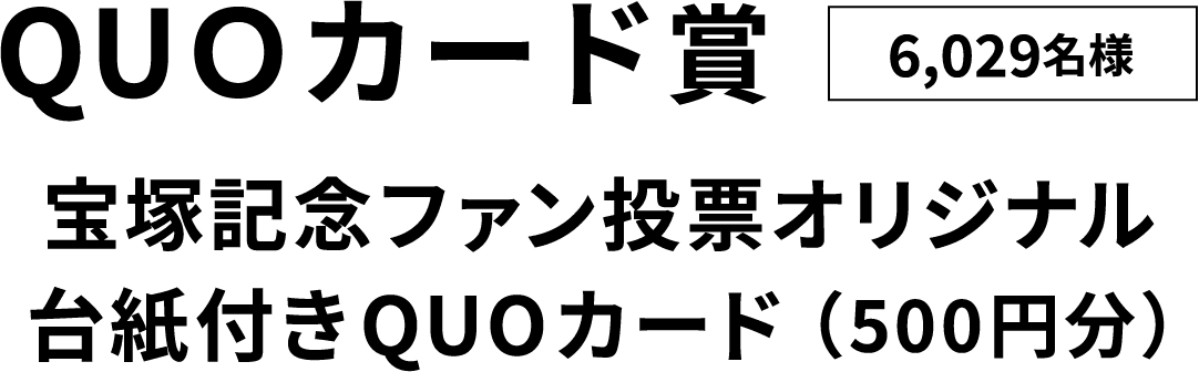 QUOカード賞5,419 名様  宝塚記念ファン投票オリジナル台紙付きQUOカード（500円分）